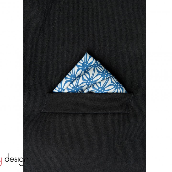 Khăn lụa vuông pocket square - BLOOMING LOTUS